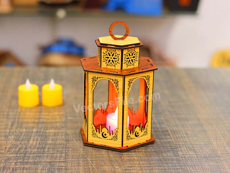 Laser Cut Ramadan Lantern Tealight Canlde Holder