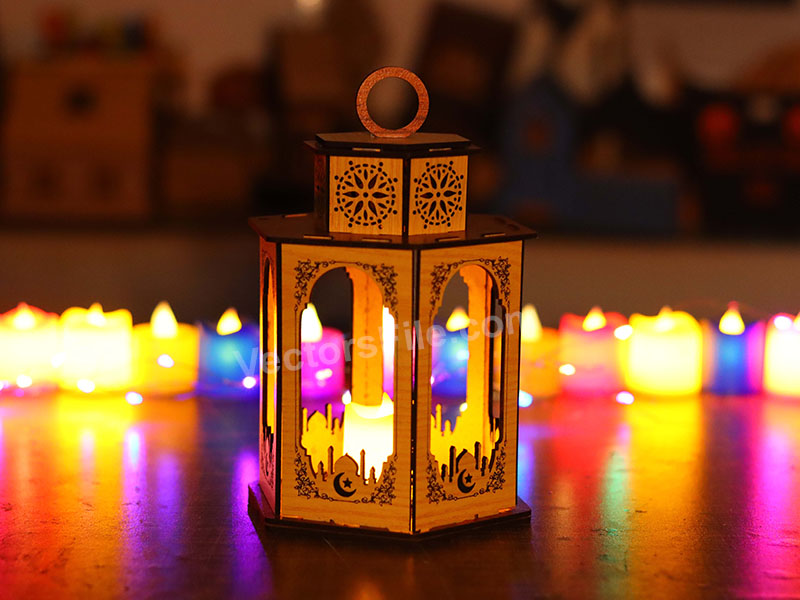 Laser Cut Ramadan Lantern Tealight Canlde Holder