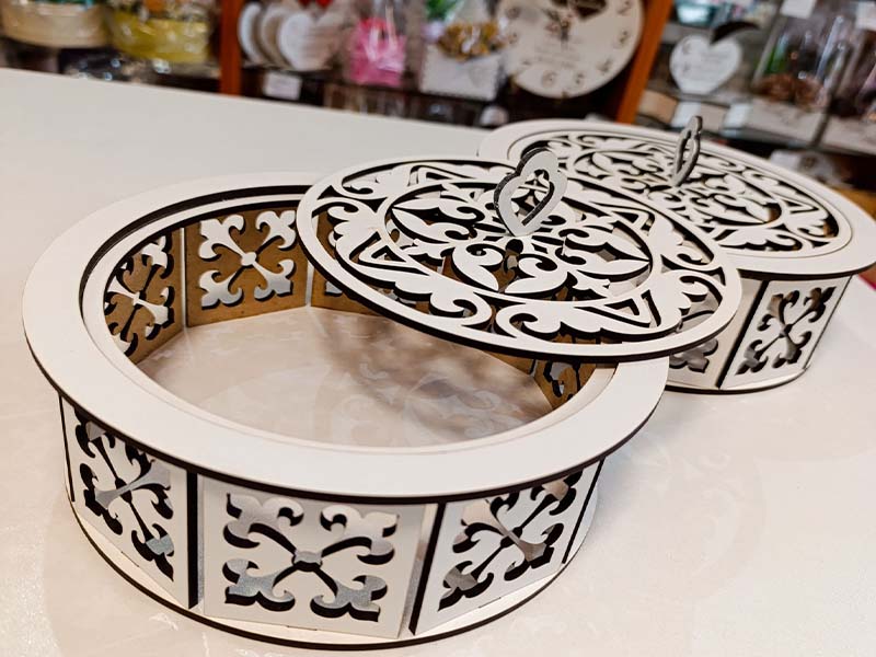 Laser Cut Round Gift Box Design Wooden Box Template