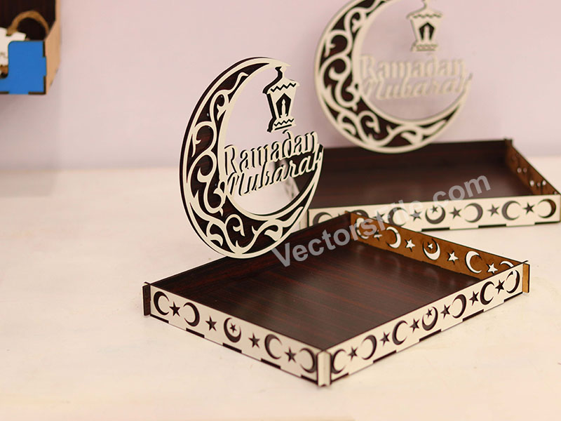 Laser Cut Ramadan Mubarak Serving Gift Tray Design