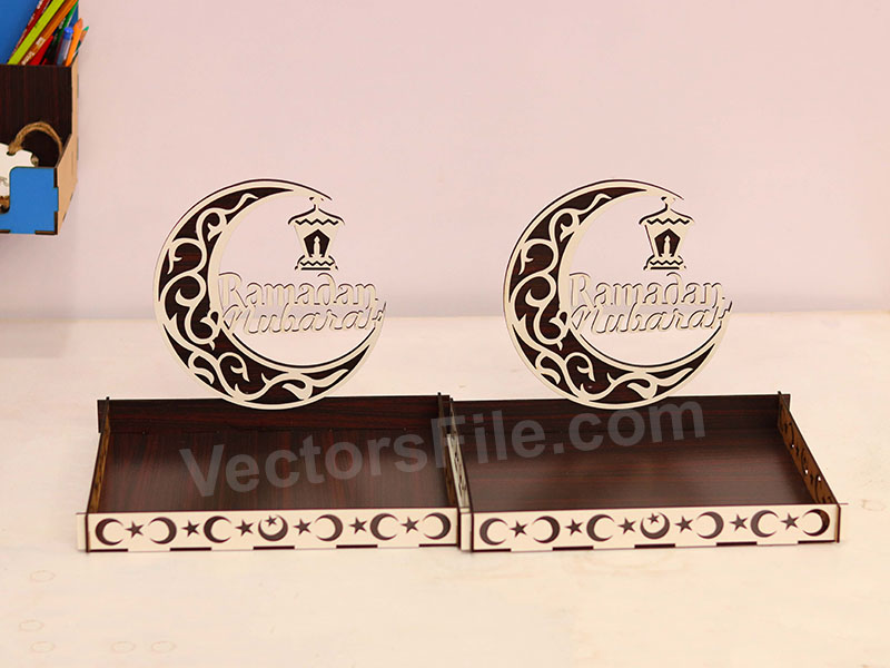 Laser Cut Ramadan Mubarak Serving Gift Tray Design