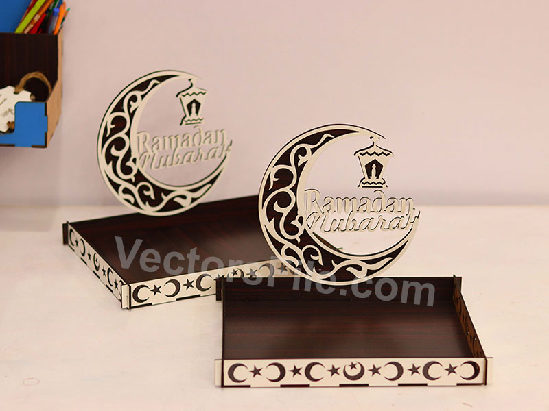 Laser Cut Ramadan Mubarak Serving Gift Tray Design