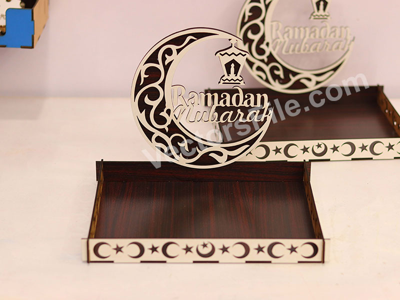 Laser Cut Ramadan Mubarak Serving Gift Tray Design