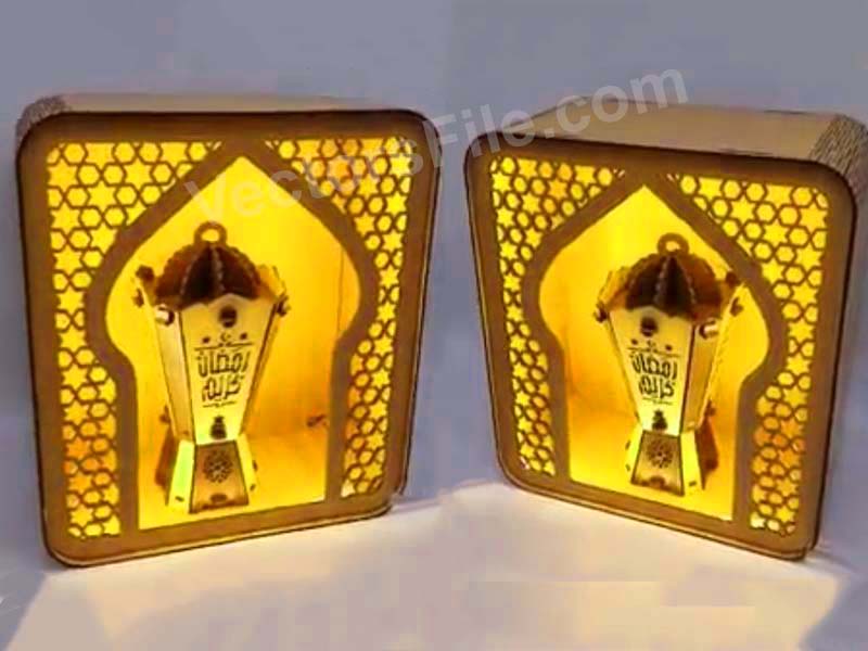 Laser Cut Ramadan Lantern Gift Lamp Design | Vectors File