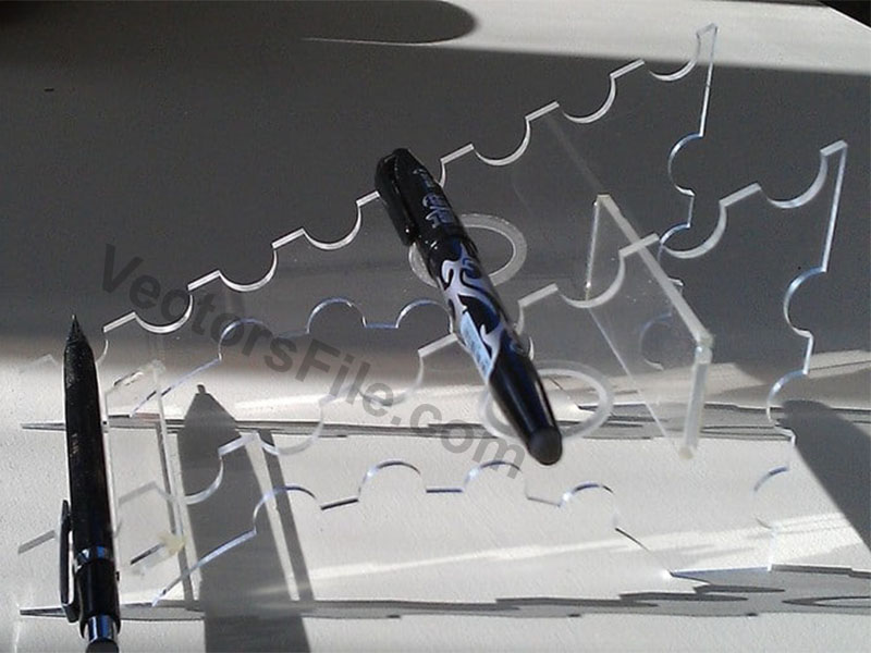 Laser cut Acrylic Pen Holder Office Desk Pencil Stand