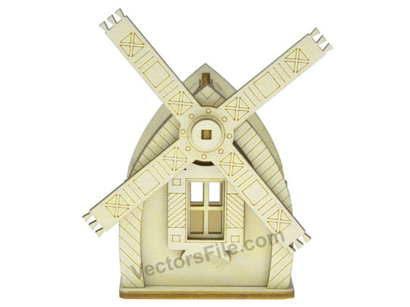 Laser Cut Wooden House for LED Candle Holder Decor Idea