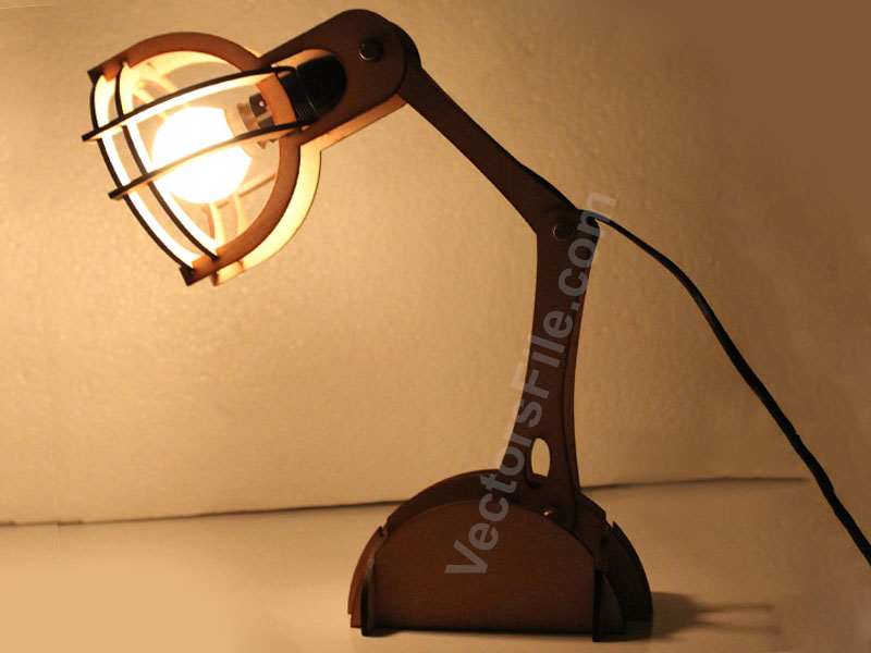 Laser Cut Adjustable Wooden Table Lamp Design