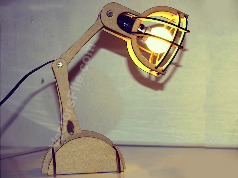 Laser Cut Adjustable Wooden Table Lamp Design