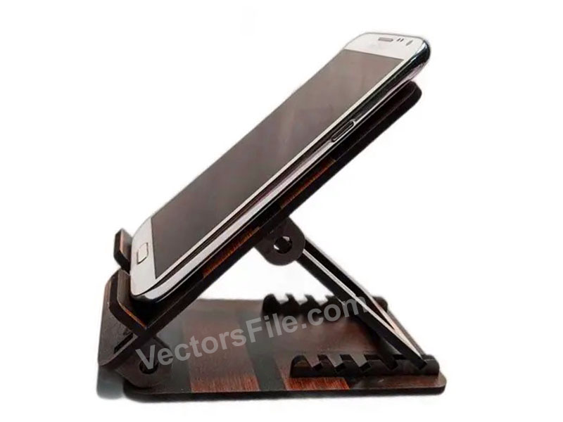 Laser Cut Adjustable Phone Holder Wooden Mobile Stand with Charging