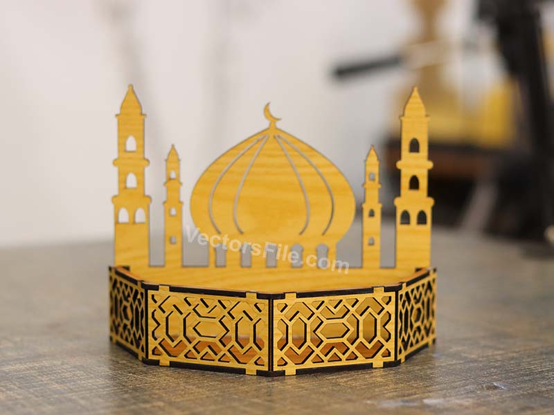 Laser Cut Ramadan Serving Tray Wooden Ramadan Gift Idea