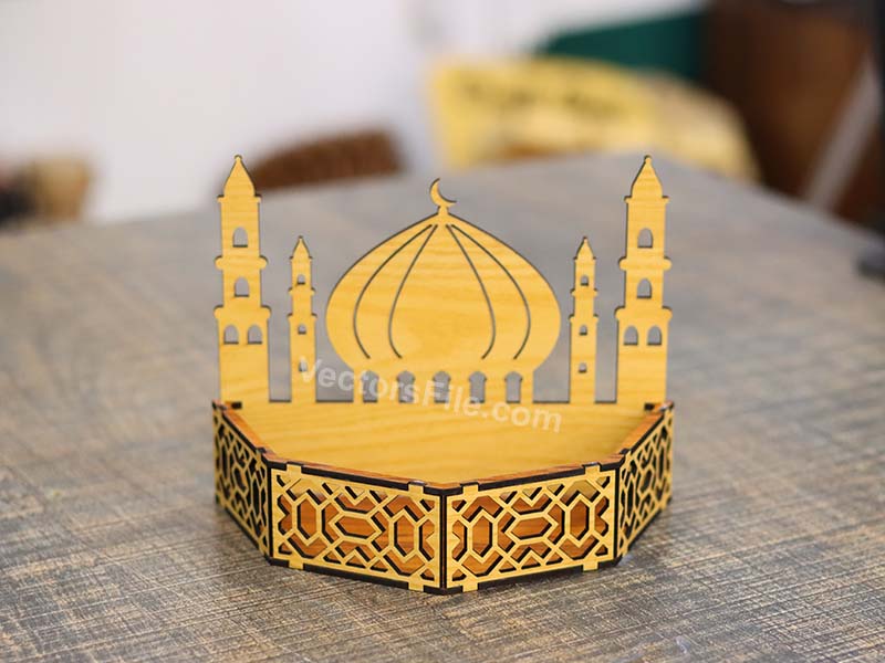 Laser Cut Ramadan Serving Tray Wooden Ramadan Gift Idea