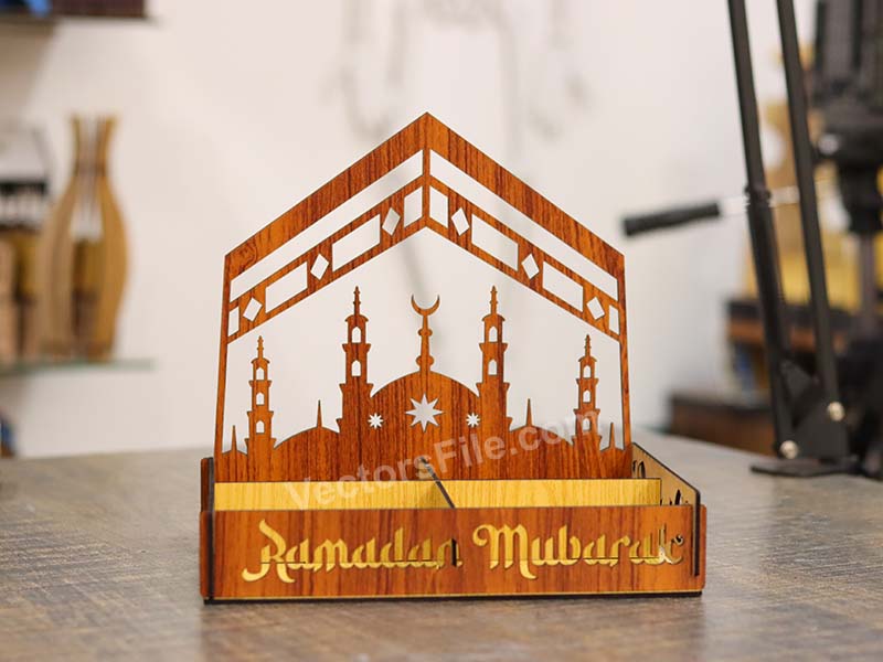 Laser Cut Wooden Ramadan Serving Gift Tray Template