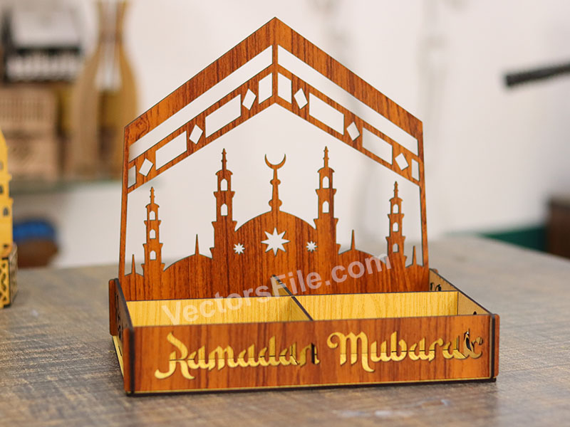 Laser Cut Wooden Ramadan Serving Gift Tray Template