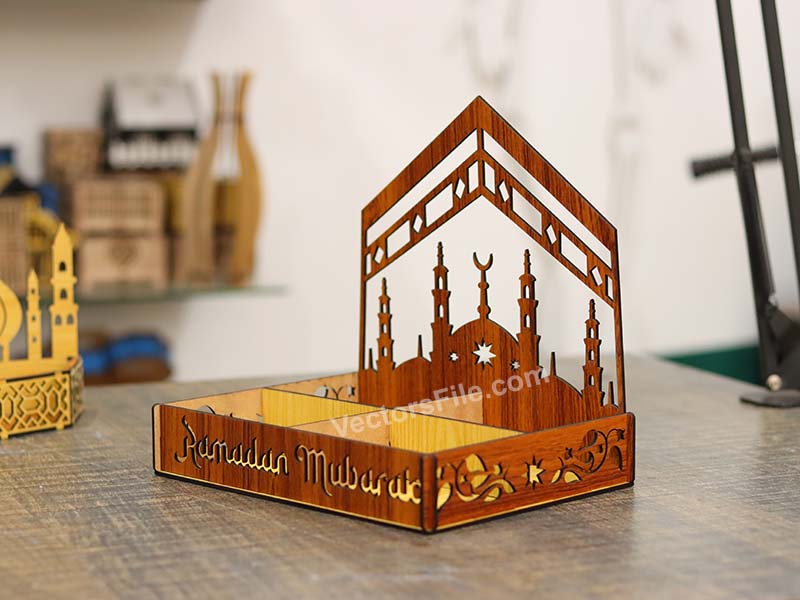 Laser Cut Wooden Ramadan Serving Gift Tray Template