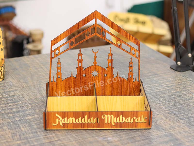 Laser Cut Wooden Ramadan Serving Gift Tray Template