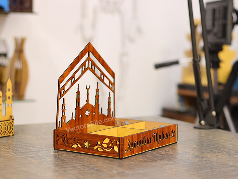 Laser Cut Wooden Ramadan Serving Gift Tray Template