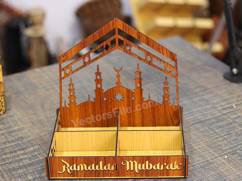 Laser Cut Wooden Ramadan Serving Gift Tray Template