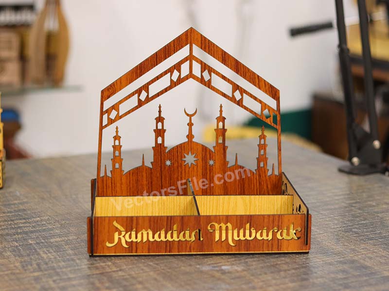 Laser Cut Wooden Ramadan Serving Gift Tray Template