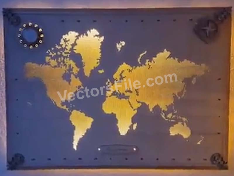 Laser Cut World Map Room Wall Decoration Ideas