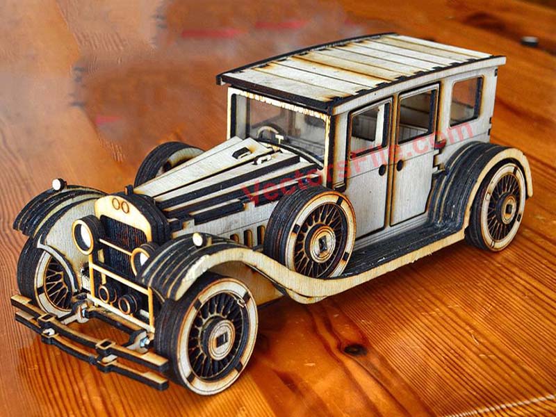 Laser Cut Cadillac Series 341 3D Wooden Puzzle Toy Model Kit