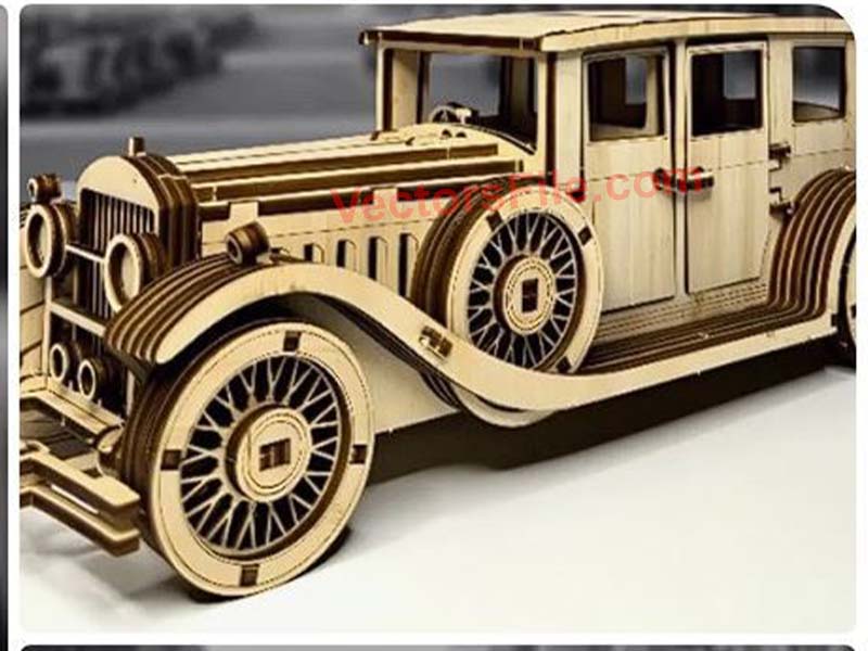 Laser Cut Cadillac Series 341 3D Wooden Puzzle Toy Model Kit