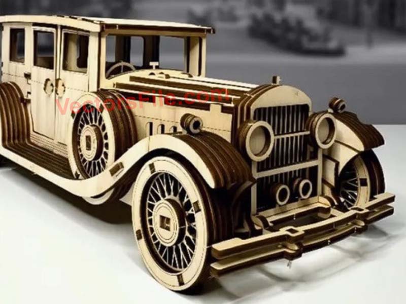 Laser Cut Cadillac Series 341 3D Wooden Puzzle Toy Model Kit