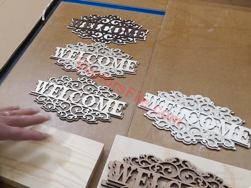 Laser Cut Welcome Home Sign Outdoor Entryway Wall Art Decor