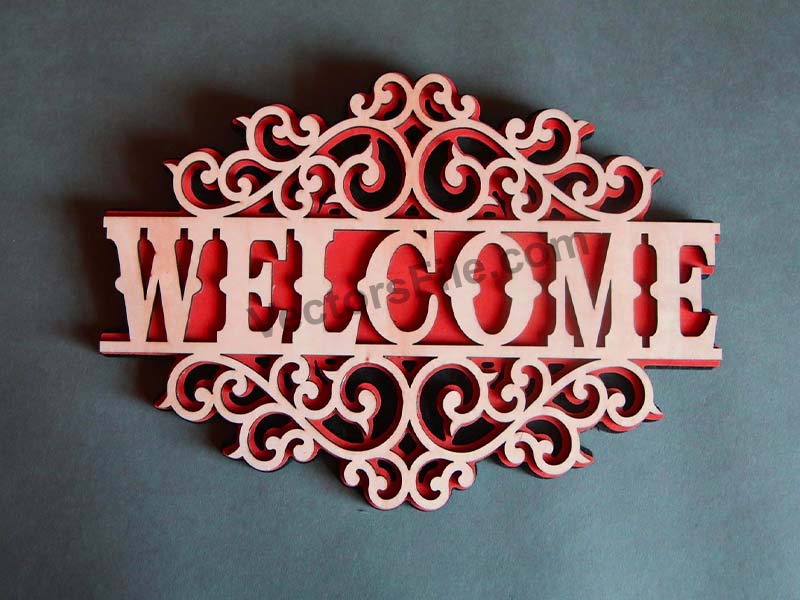 Laser Cut Welcome Home Sign Outdoor Entryway Wall Art Decor