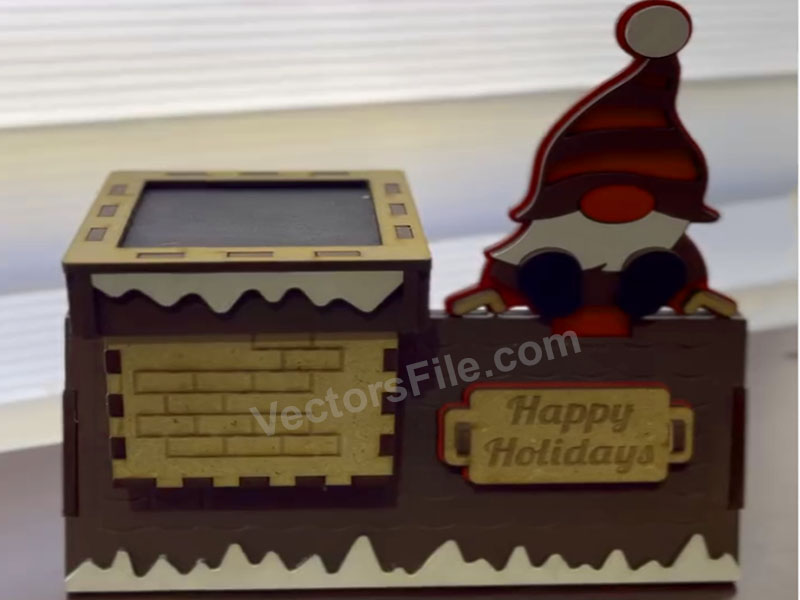 Laser Cut Wooden Happy Holidays Gift Box Idea