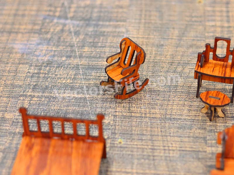 Laser Cut Dollhouse Furniture Set Miniature Toy Furniture