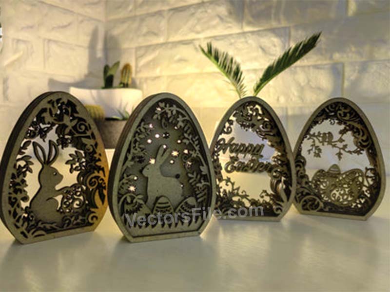 Laser Cut Easter Egg Decorating Multilayer Egg Decorating Idea