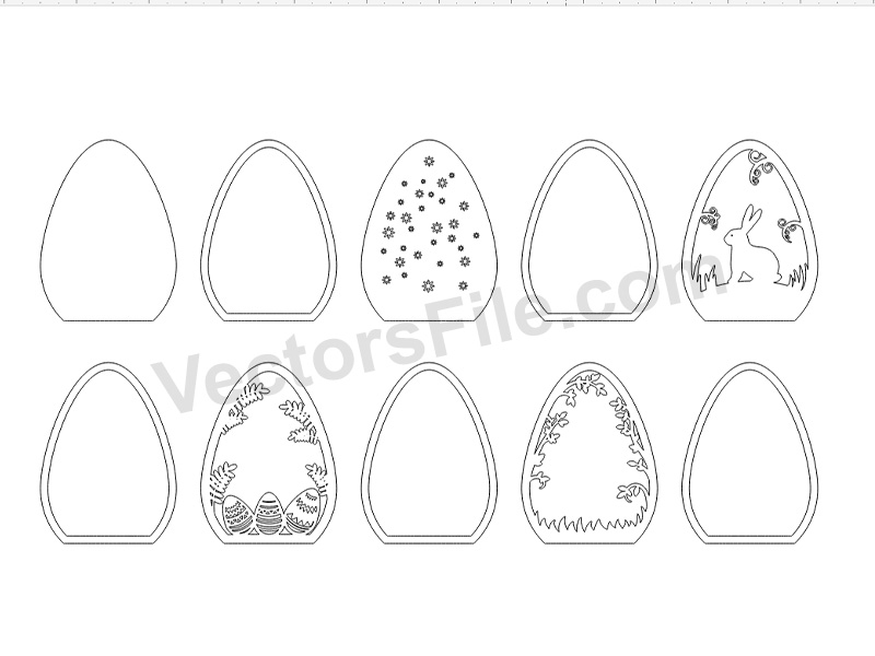 Laser Cut Multilayer Easter Egg Decoration Design