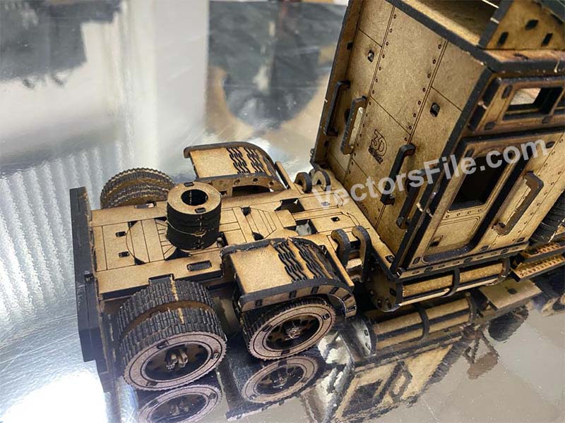 Laser Cut American Mechanical Truck 3D Puzzle Toy Model Kit