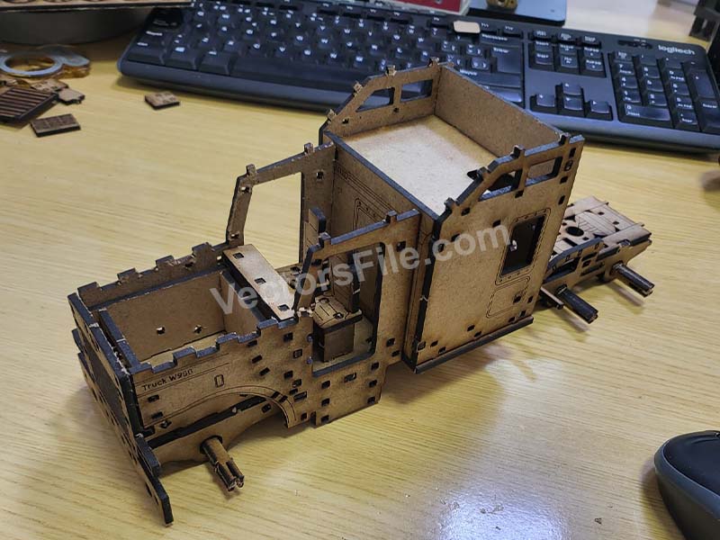 Laser Cut American Mechanical Truck 3D Puzzle Toy Model Kit