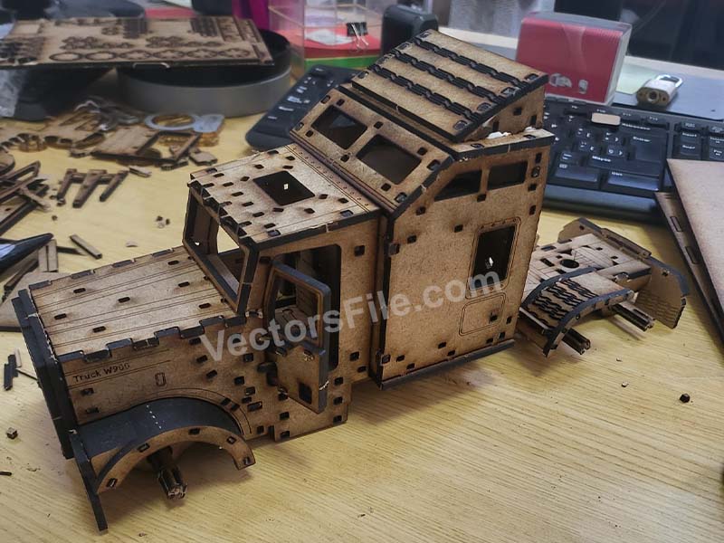 Laser Cut American Mechanical Truck 3D Puzzle Toy Model Kit