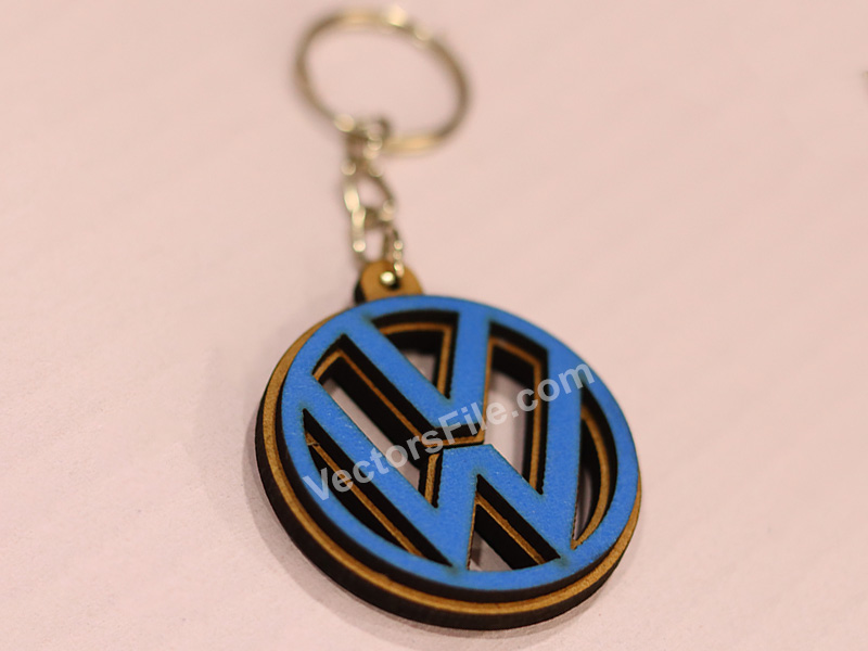Laser Cut Volkswagen Logo Keychain Design Vector File