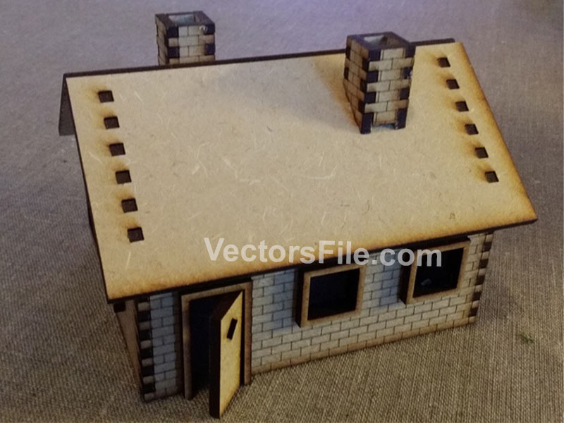Laser Cut Three Floor Building Model Kit Miniature Apartment House Template