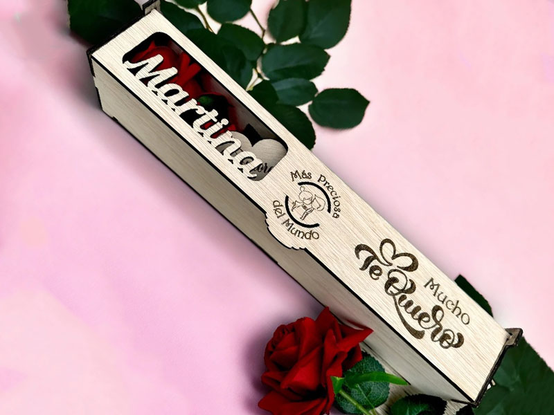 Laser Cut Personalized Rose Gift Box Design Valentines Day Box