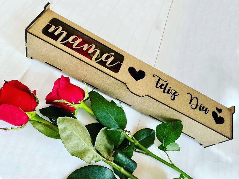 Laser Cut Personalized Rose Gift Box Design Valentines Day Box