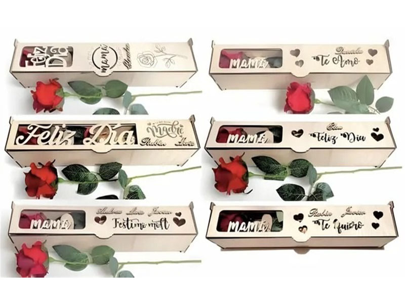Laser Cut Personalized Rose Gift Box Design Valentines Day Box