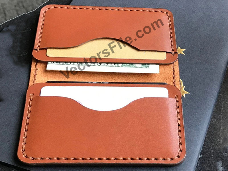 Laser Cut Leather Card Holder Leather Wallet for Men Gift Idea