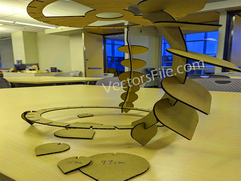 Laser Cut Pine Cone Hanging Lamp 3D Puzzle Chandelier Night Light