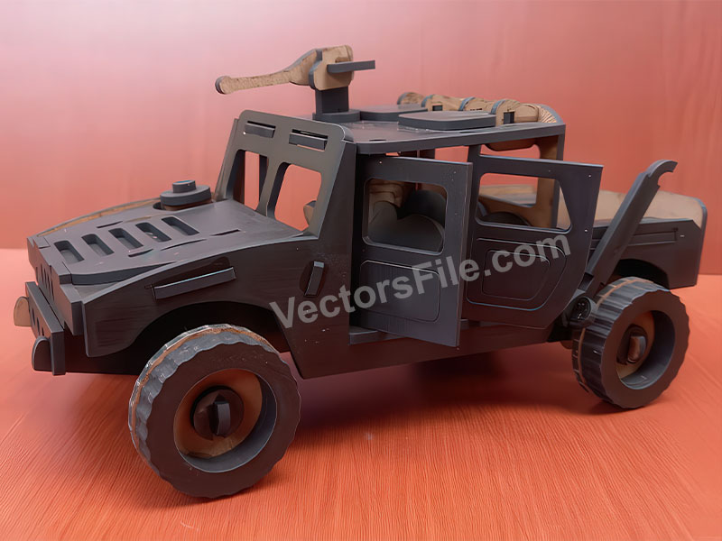 Laser Cut Humvee Hummer Military Truck 3D Model Kit