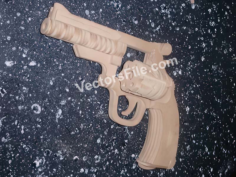 Laser Cut Revolver Toy Gun 3D Puzzle Model Kit