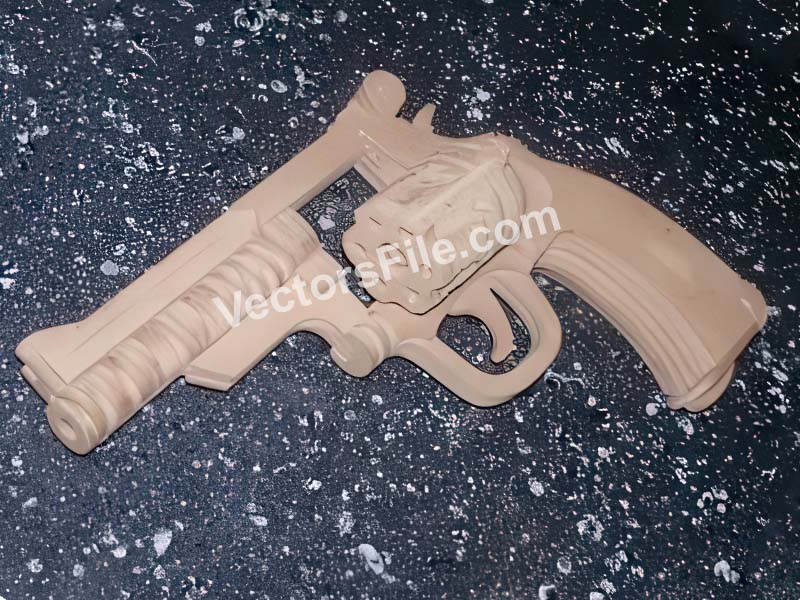Laser Cut Revolver Toy Gun 3D Puzzle Model Kit