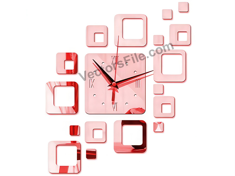 Laser Cut Creative 3D Wall Clock Design for Room Decor Idea