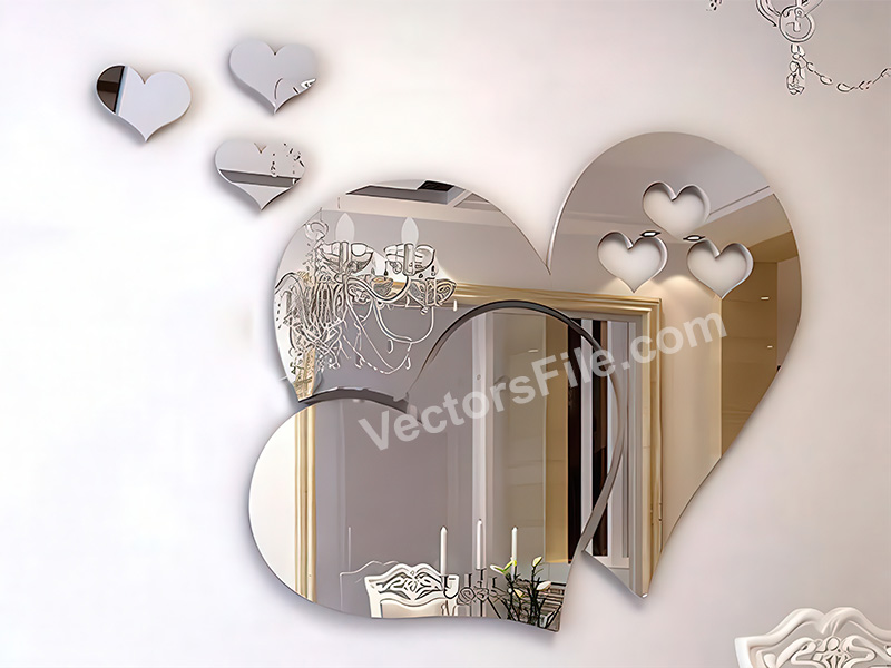 Laser Cut Acrylic Heart Couple Wall Art Decor Idea