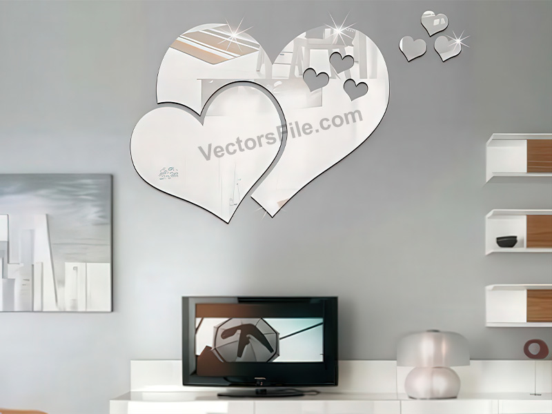 Laser Cut Acrylic Heart Couple Wall Art Decor Idea