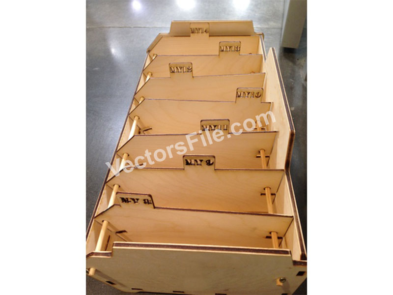 Laser Cut Storage Box Organizer with Compartment