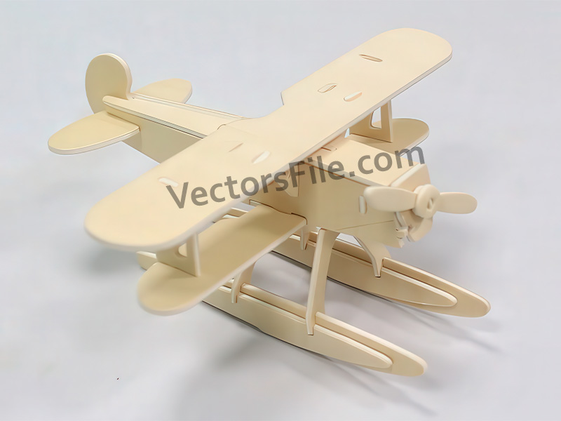 Laser Cut Heinkel He 51 Aircraft 3D Wooden Puzzle Airplane Toy Model Kit